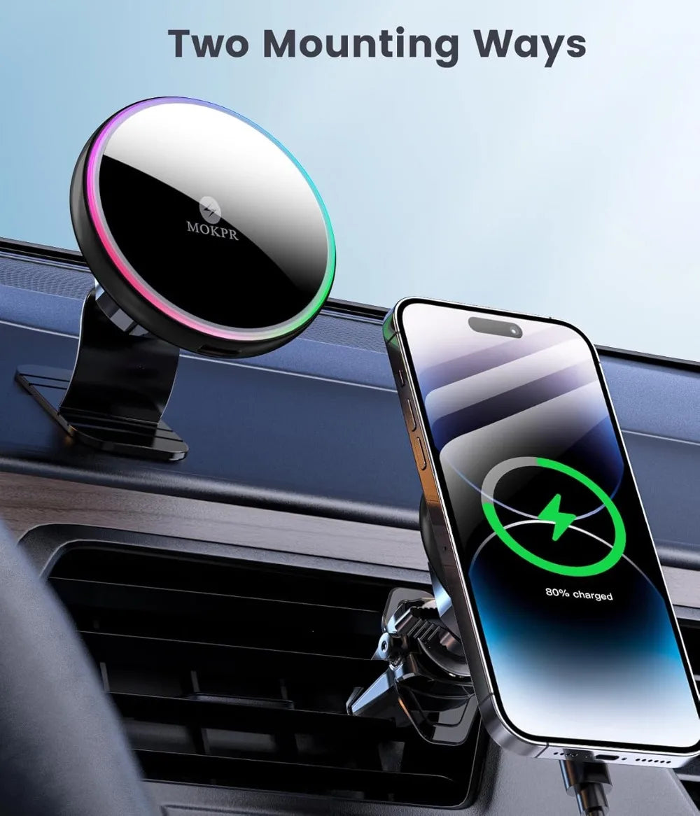 Magnetic Car Charger with LED Glow